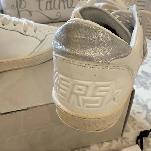 💯 Authentic GOLDEN GOOSE 'BALL STAR' GRAY AND SILVER 39/9 - Picture 6 of 11